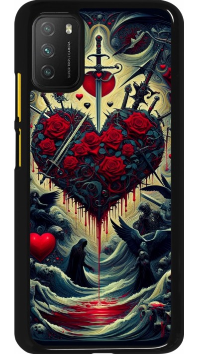 Coque Xiaomi Poco M3 - Dark Love Coeur Sang