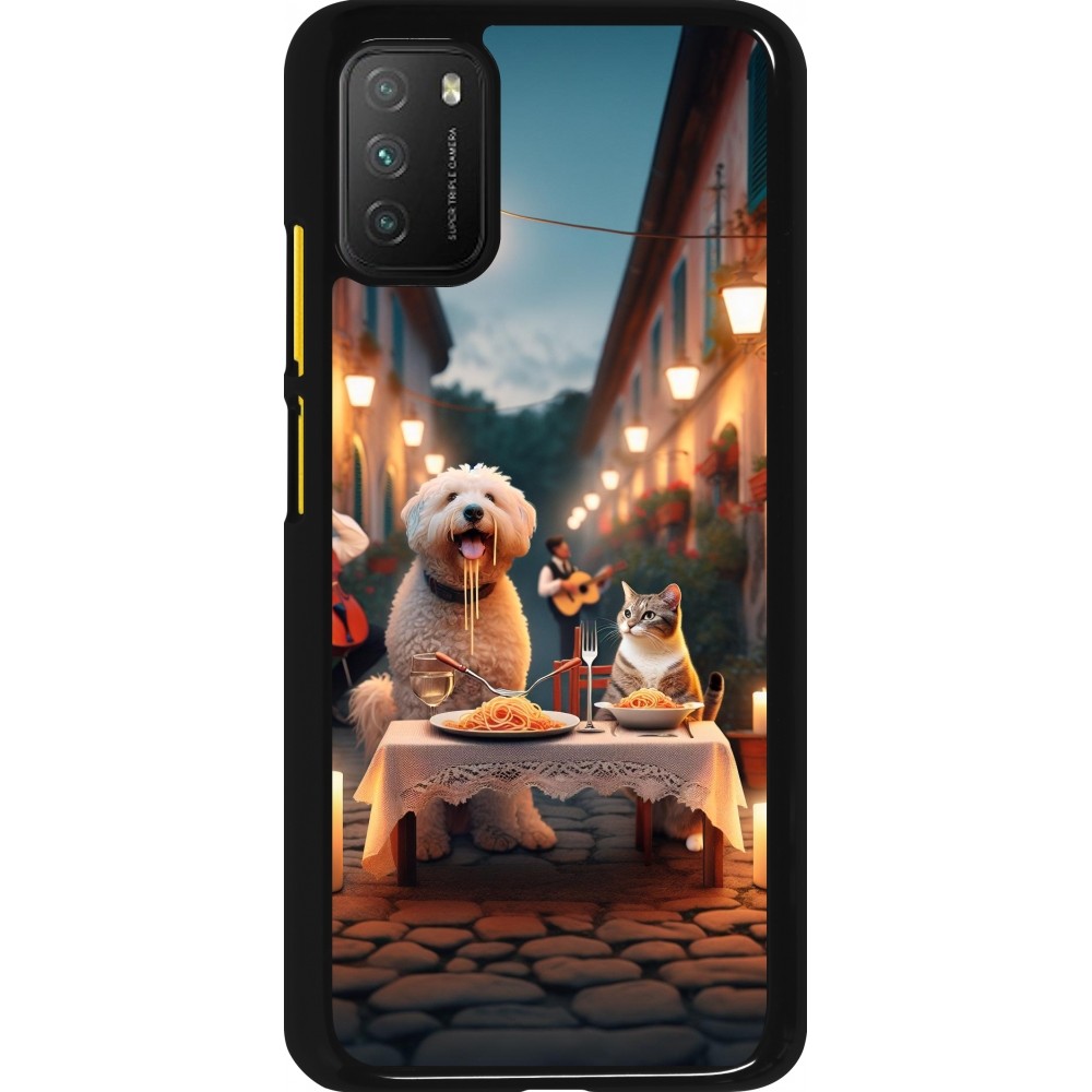 Xiaomi Poco M3 Case Hülle - Valentin 2024 Hund & Katze Kerzenlicht