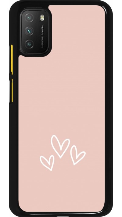 Coque Xiaomi Poco M3 - Valentine 2023 three minimalist hearts