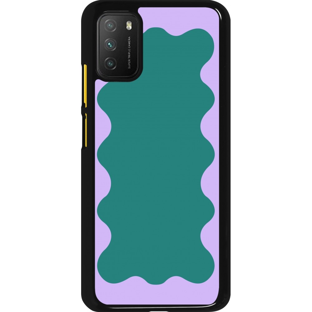 Xiaomi Poco M3 Case Hülle - Wavy Rectangle Green Purple