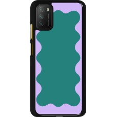 Coque Xiaomi Poco M3 - Wavy Rectangle Green Purple
