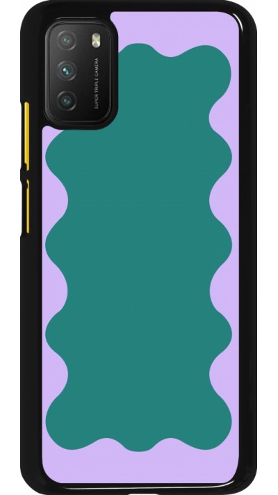 Coque Xiaomi Poco M3 - Wavy Rectangle Green Purple