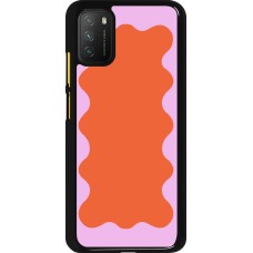 Xiaomi Poco M3 Case Hülle - Wavy Rectangle Orange Pink