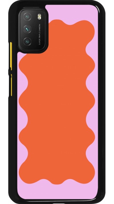 Coque Xiaomi Poco M3 - Wavy Rectangle Orange Pink