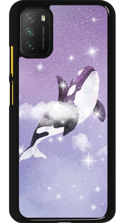 Coque Xiaomi Poco M3 - Whale in sparking stars