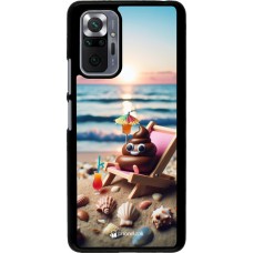 Coque Xiaomi Redmi Note 10 Pro - Emoji caca sur chaise longue