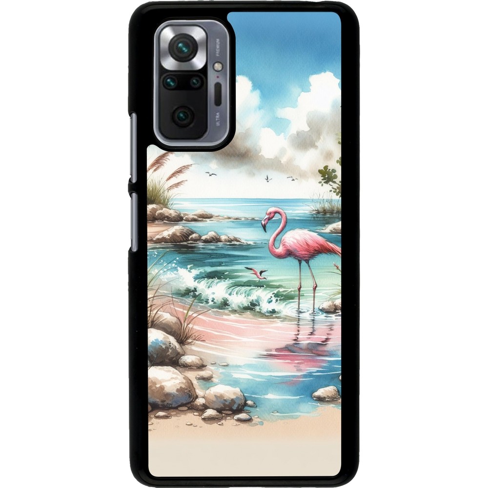 Xiaomi Redmi Note 10 Pro Case Hülle - Flamingo Aquarell