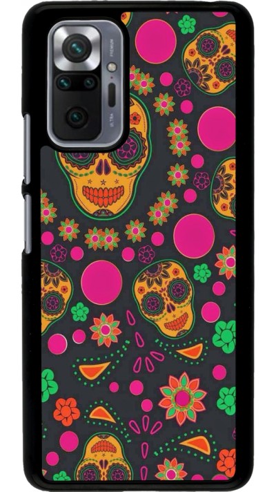 Xiaomi Redmi Note 10 Pro Case Hülle - Halloween 22 colorful mexican skulls