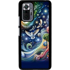 Coque Xiaomi Redmi Note 10 Pro - hibou volant floral