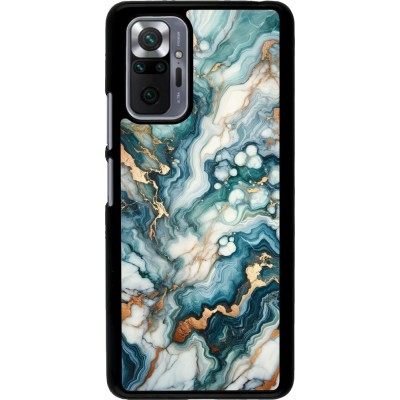 Xiaomi Redmi Note 10 Pro Case Hülle - Grüner Blauer Goldener Marmor