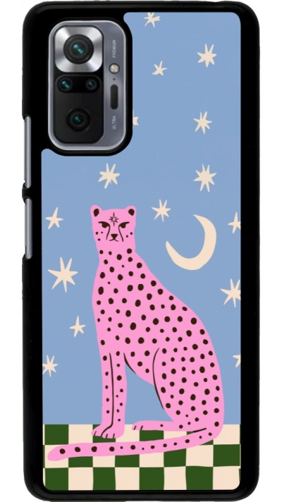 Coque Xiaomi Redmi Note 10 Pro - Pink leopard with stars 2026