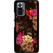 Coque Xiaomi Redmi Note 10 Pro - Skulls and flowers