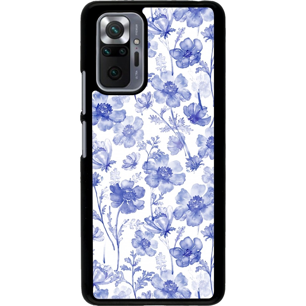 Xiaomi Redmi Note 10 Pro Case Hülle - Spring 23 watercolor blue flowers