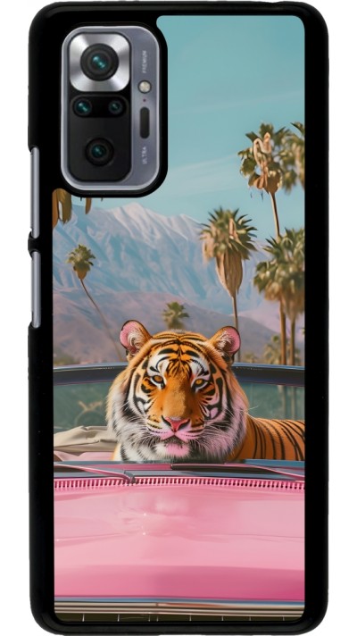 Xiaomi Redmi Note 10 Pro Case Hülle - Tiger Auto rosa