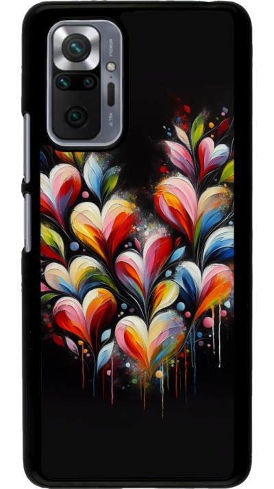 Coque Xiaomi Redmi Note 10 Pro - Valentine 2024 Coeur Noir Abstrait