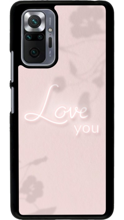 Coque Xiaomi Redmi Note 10 Pro - Valentine 2023 love you neon flowers shadows