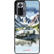 Coque Xiaomi Redmi Note 10 Pro Max - Silicone rigide noir Porsche 911 Mountain Watercolor