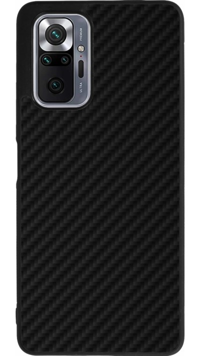 Coque Xiaomi Redmi Note 10 Pro Max - Silicone rigide noir Carbon Basic