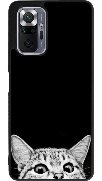 Coque Xiaomi Redmi Note 10 Pro Max - Silicone rigide noir Cat Looking Up Black