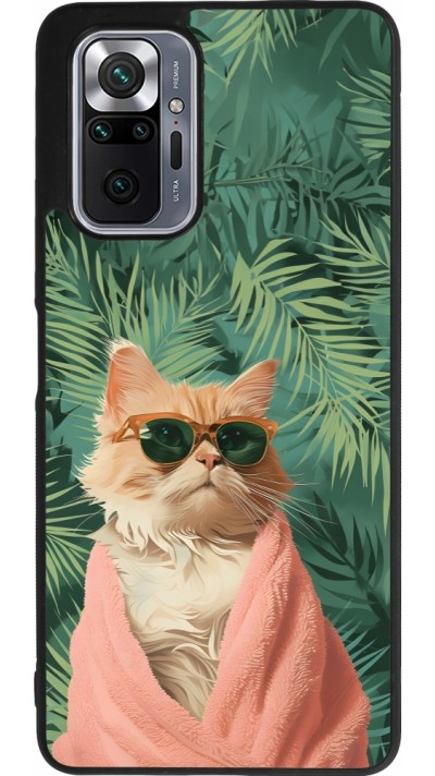 Coque Xiaomi Redmi Note 10 Pro Max - Silicone rigide noir Cat Summer Palms