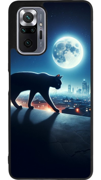 Xiaomi Redmi Note 10 Pro Max Case Hülle - Silikon schwarz Schwarze Katze unter dem Vollmond