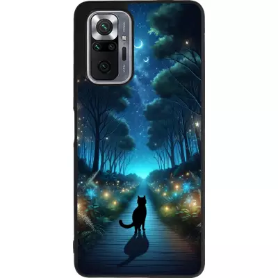 Xiaomi Redmi Note 10 Pro Max Case Hülle - Silikon schwarz Schwarze Katze Spaziergang