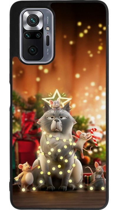 Coque Xiaomi Redmi Note 10 Pro Max - Silicone rigide noir Christmas 25 Xmas Cat