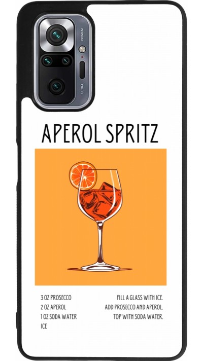 Coque Xiaomi Redmi Note 10 Pro Max - Silicone rigide noir Cocktail recette Aperol Spritz