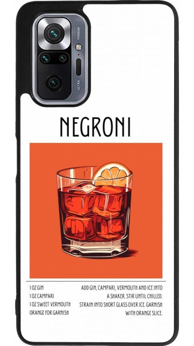 Coque Xiaomi Redmi Note 10 Pro Max - Silicone rigide noir Cocktail recette Negroni