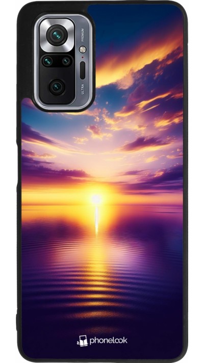 Xiaomi Redmi Note 10 Pro Max Case Hülle - Silikon schwarz Sonnenuntergang gelb violett
