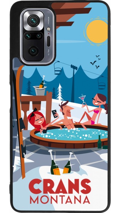 Coque Xiaomi Redmi Note 10 Pro Max - Silicone rigide noir Crans-Montana Mountain Jacuzzi