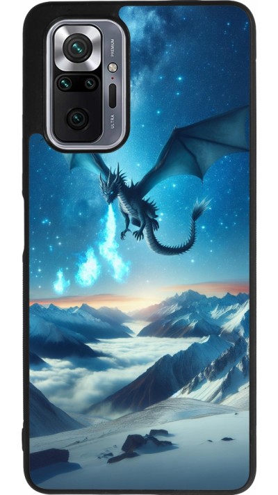Coque Xiaomi Redmi Note 10 Pro Max - Silicone rigide noir Dragon nocturne montagne