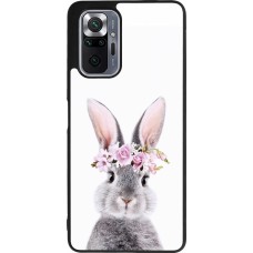 Coque Xiaomi Redmi Note 10 Pro Max - Silicone rigide noir Easter 2023 flower bunny