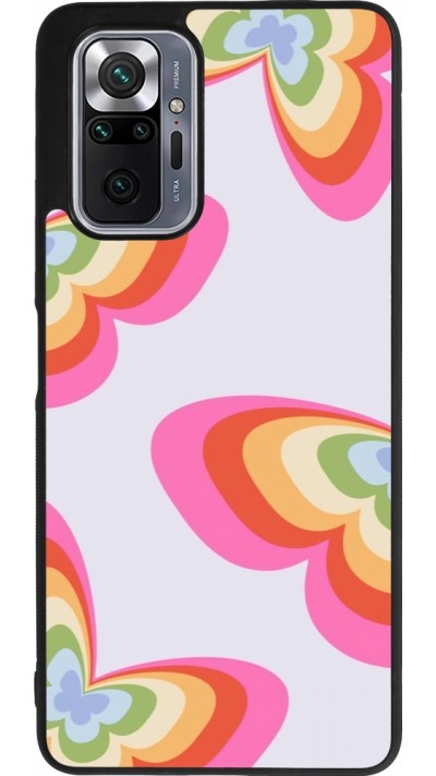 Coque Xiaomi Redmi Note 10 Pro Max - Silicone rigide noir Easter 2024 rainbow butterflies