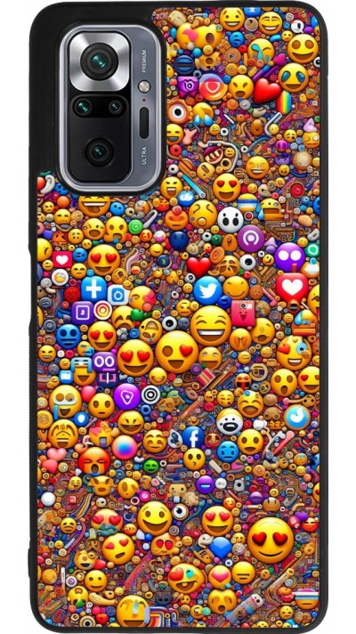 Xiaomi Redmi Note 10 Pro Max Case Hülle - Silikon schwarz Emoji gemischt