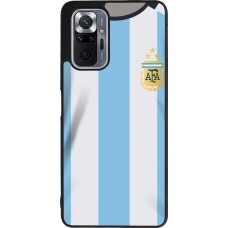 Coque Xiaomi Redmi Note 10 Pro Max - Silicone rigide noir Maillot de football Argentine 2022 personnalisable