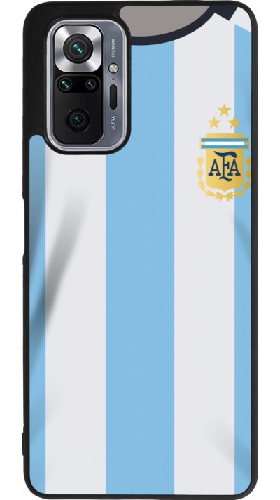 Coque Xiaomi Redmi Note 10 Pro Max - Silicone rigide noir Maillot de football Argentine 2022 personnalisable