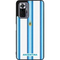Coque Xiaomi Redmi Note 10 Pro Max - Silicone rigide noir Maillot de football Argentine 2026 personnalisable