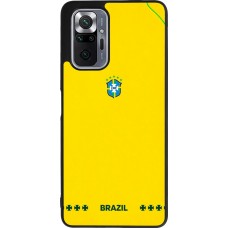 Coque Xiaomi Redmi Note 10 Pro Max - Silicone rigide noir Maillot de football Bresil 2026 personnalisable