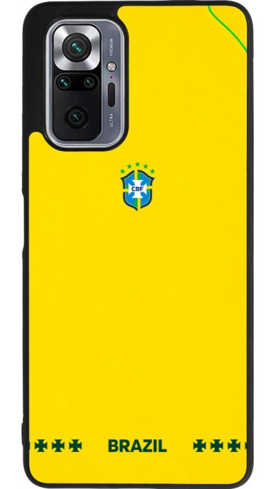Coque Xiaomi Redmi Note 10 Pro Max - Silicone rigide noir Maillot de football Bresil 2026 personnalisable