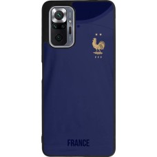 Coque Xiaomi Redmi Note 10 Pro Max - Silicone rigide noir Maillot de football France 2022 personnalisable