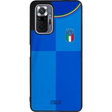 Coque Xiaomi Redmi Note 10 Pro Max - Silicone rigide noir Maillot de football Italie 2022 personnalisable
