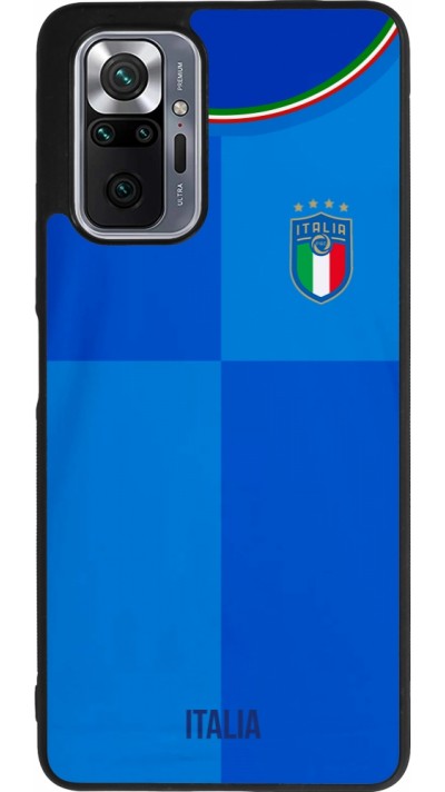Coque Xiaomi Redmi Note 10 Pro Max - Silicone rigide noir Maillot de football Italie 2022 personnalisable