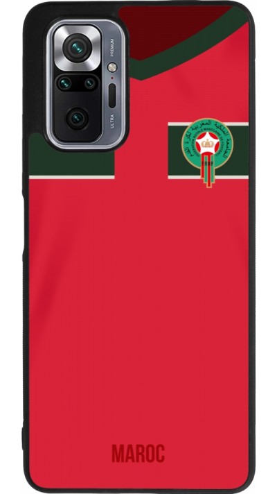 Coque Xiaomi Redmi Note 10 Pro Max - Silicone rigide noir Maillot de football Maroc 2022 personnalisable