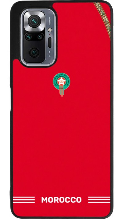 Coque Xiaomi Redmi Note 10 Pro Max - Silicone rigide noir Maillot de football Maroc 2026 personnalisable