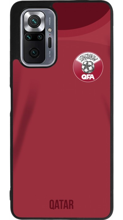 Coque Xiaomi Redmi Note 10 Pro Max - Silicone rigide noir Maillot de football Qatar 2022 personnalisable