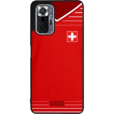 Coque Xiaomi Redmi Note 10 Pro Max - Silicone rigide noir Football shirt Switzerland 2022