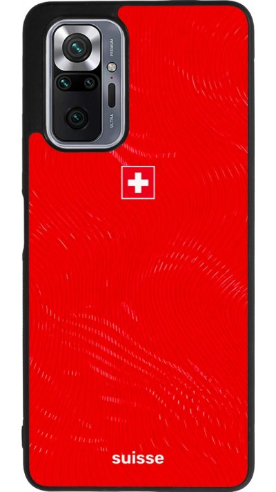 Coque Xiaomi Redmi Note 10 Pro Max - Silicone rigide noir Maillot de football Suisse 2026 personnalisable