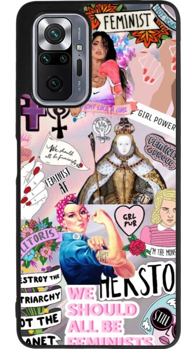 Coque Xiaomi Redmi Note 10 Pro Max - Silicone rigide noir Girl Power Collage