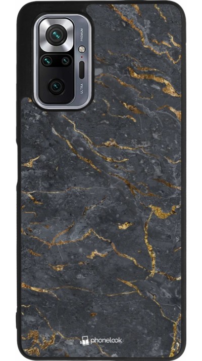 Coque Xiaomi Redmi Note 10 Pro Max - Silicone rigide noir Grey Gold Marble